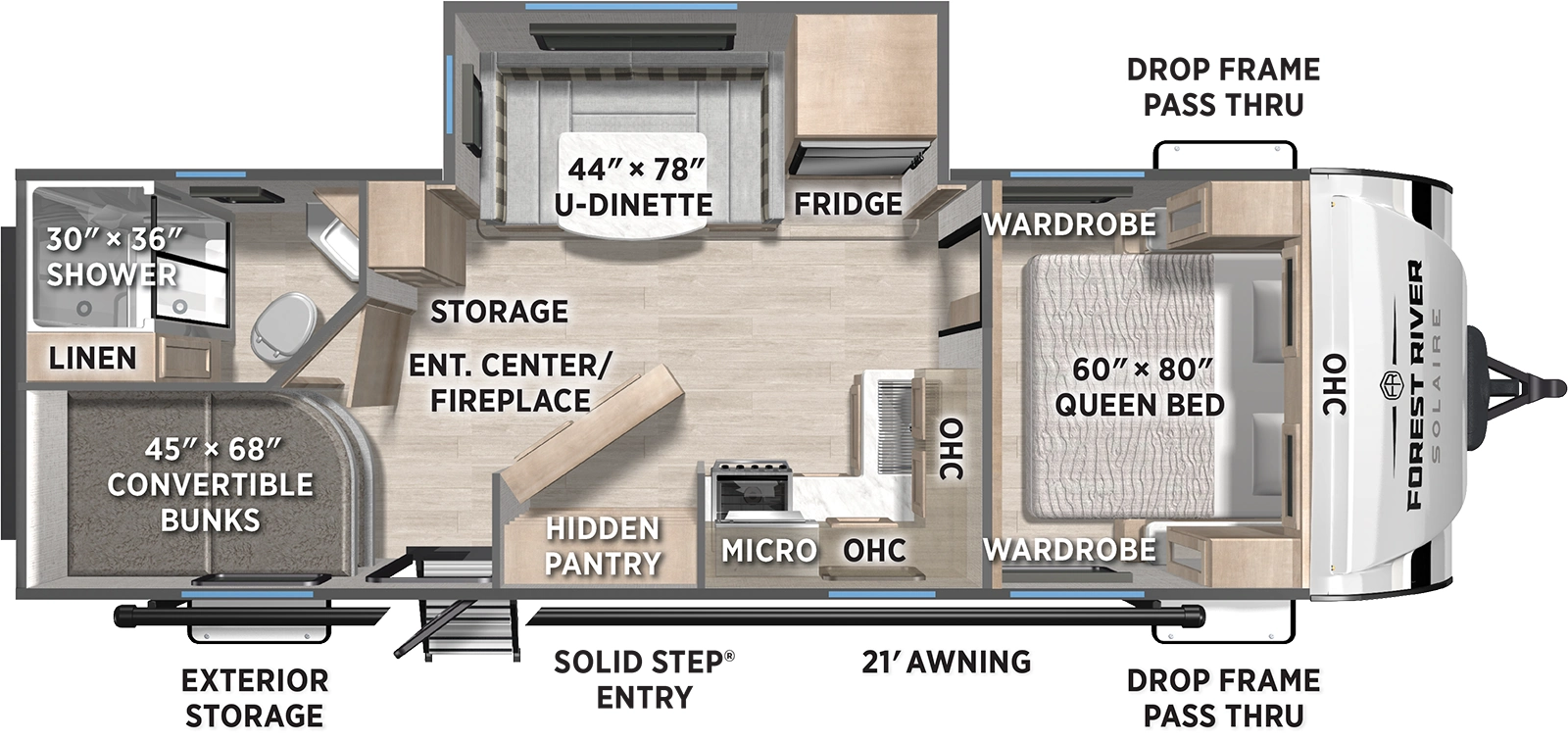 Solaire Ultra Lite 2430BHS Floorplan